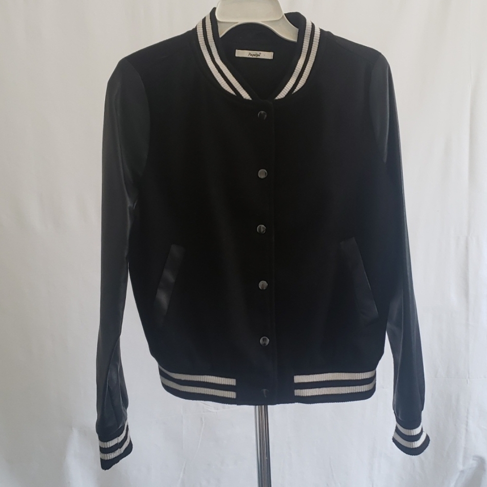 Papaya Varsity Jacket - Black